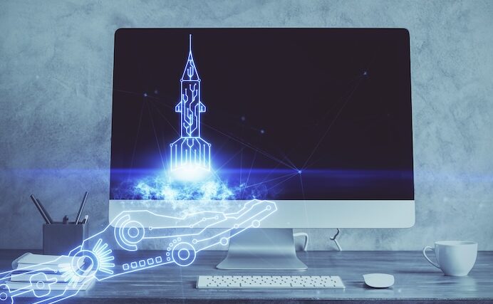 Dator med skiss för tillverkning