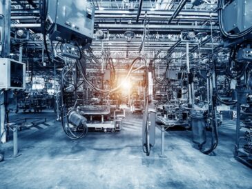 Tillverkningshall på en industri