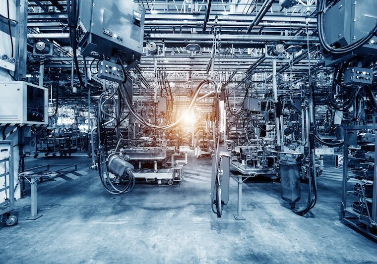 Tillverkningshall på en industri